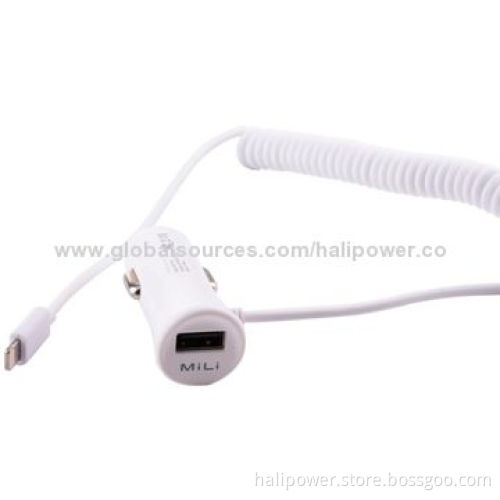 Universal USB Car Charger, Sized 25*24.8*70.5mm, 12V DC InputNew
